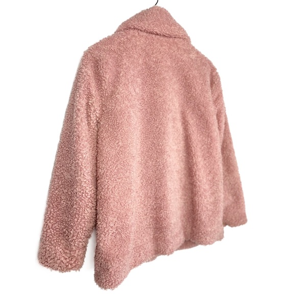 Steve Madden Sherpa Teddy Faux Fur Coat Jacket, Pink - Size M - Picture 6 of 8